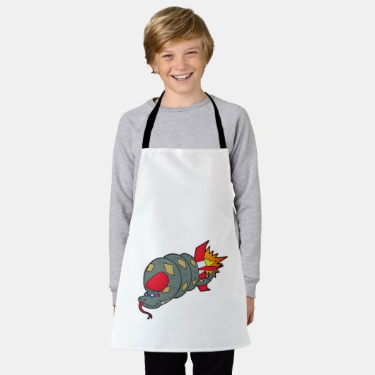 Schlange mit Rakete Schürze (Getragen)