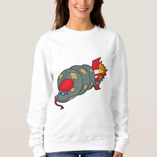 Schlange mit Rakete Sweatshirt (Vorderseite)