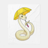 Schlange mit Regenschirm Fleecedecke (Vorderseite)