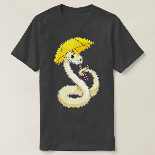 Schlange mit Regenschirm T-Shirt (Design vorne)