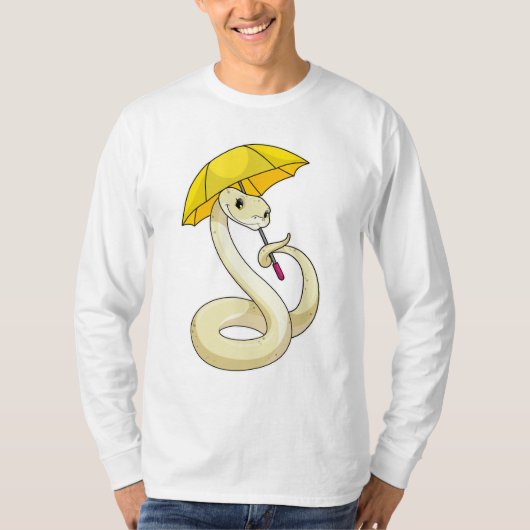 Schlange mit Regenschirm T-Shirt (Vorderseite)