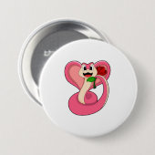Schlange mit Rose Button (Vorne & Hinten)