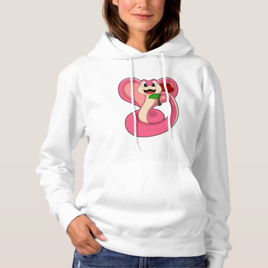 Schlange mit Rose Hoodie (Vorderseite)