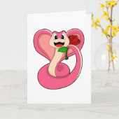 Schlange mit Rose Karte (Gelbe Blume)