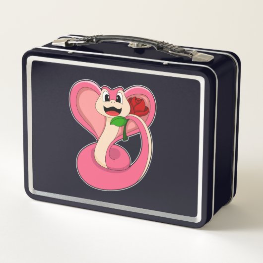 Schlange mit Rose Metall Brotdose (Rückseite)