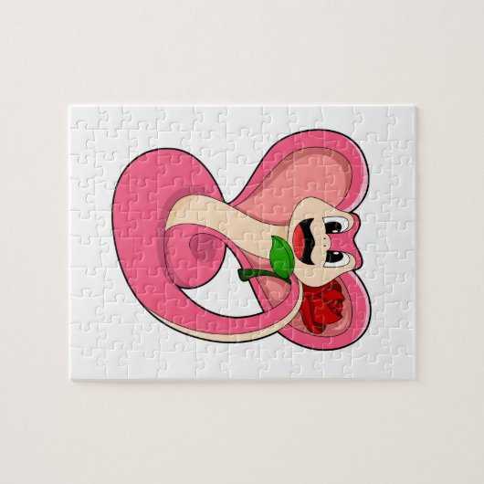Schlange mit Rose Puzzle (Horizontal)