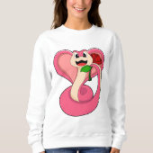 Schlange mit Rose Sweatshirt (Vorderseite)