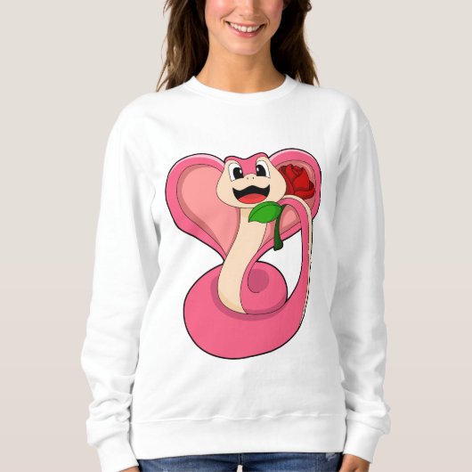 Schlange mit Rose Sweatshirt (Vorderseite)