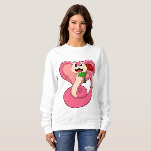 Schlange mit Rose Sweatshirt (Vorne ganz)