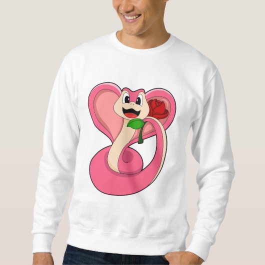 Schlange mit Rose Sweatshirt (Vorderseite)