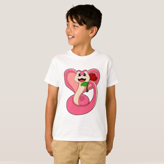 Schlange mit Rose T-Shirt (Vorne ganz)