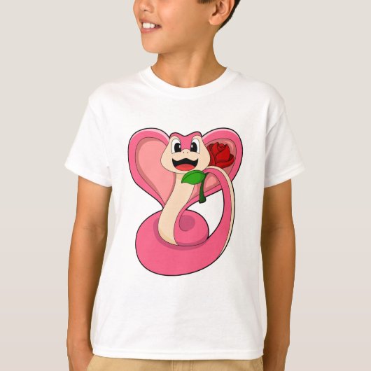 Schlange mit Rose T-Shirt (Vorderseite)