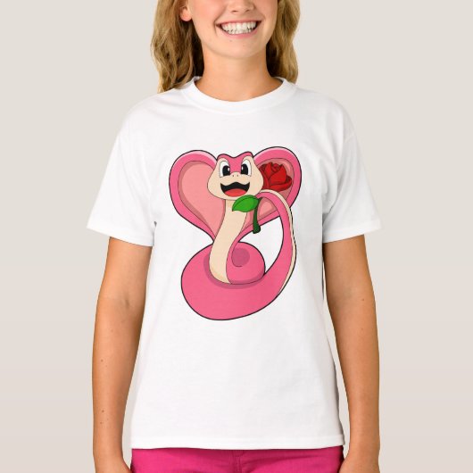 Schlange mit Rose T-Shirt (Vorderseite)