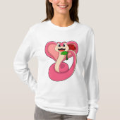 Schlange mit Rose T-Shirt (Vorderseite)