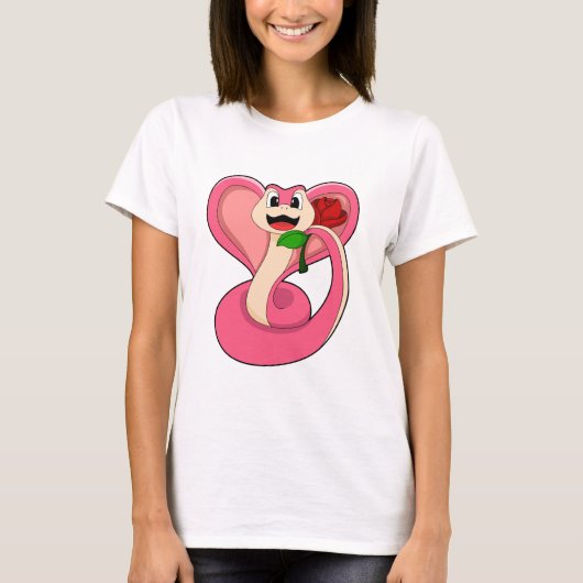Schlange mit Rose T-Shirt (Vorderseite)