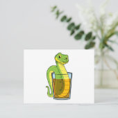 Schlange mit Saft Postkarte (Stehend Vorderseite)