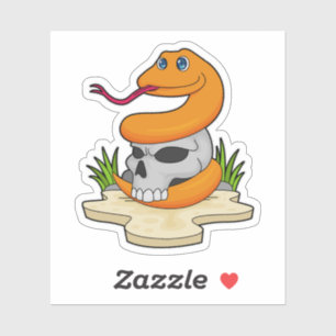 Schlange mit Schädel Aufkleber