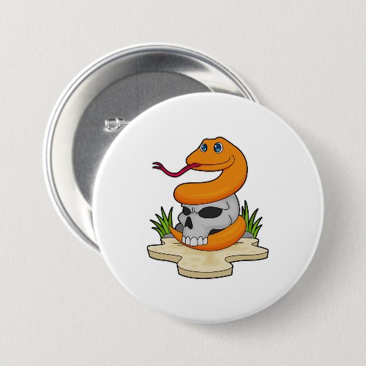 Schlange mit Schädel Button (Vorne & Hinten)