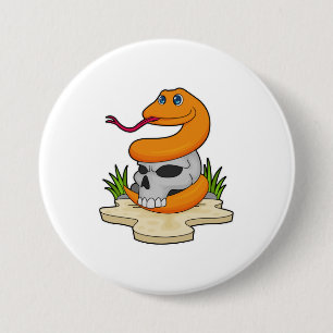 Schlange mit Schädel Button
