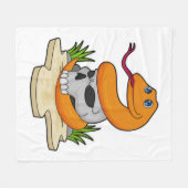 Schlange mit Schädel Fleecedecke (Vorderseite (Horizontal))