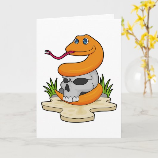 Schlange mit Schädel Karte (Gelbe Blume)