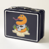 Schlange mit Schädel Metall Brotdose (Rückseite)