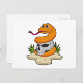 Schlange mit Schädel Postkarte (Vorne/Hinten)