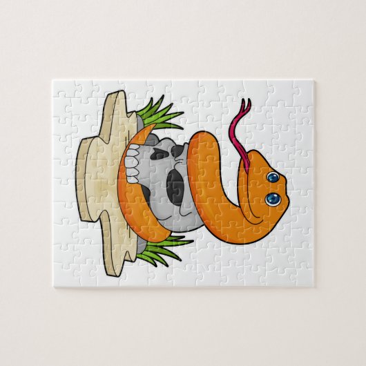 Schlange mit Schädel Puzzle (Horizontal)