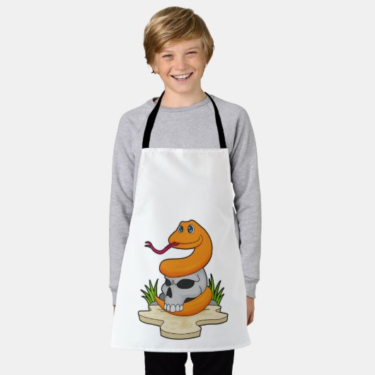 Schlange mit Schädel Schürze (Getragen)