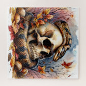 Schlange mit Schädelherbst Puzzle (Horizontal)