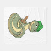 Schlange mit Schwert Fleecedecke (Vorderseite (Horizontal))