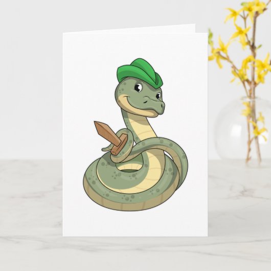 Schlange mit Schwert Karte (Gelbe Blume)