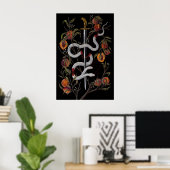 Schlange mit Schwert und Pfirsichen Dark Academia  Poster (Heimbüro)