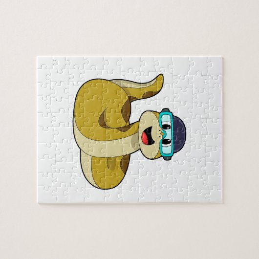 Schlange mit Schwimmbrille Puzzle (Horizontal)