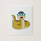 Schlange mit Schwimmbrille Puzzle (Vertikal)