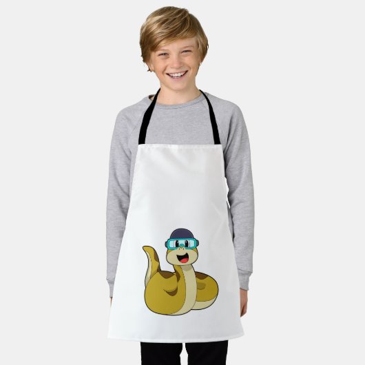 Schlange mit Schwimmbrille Schürze (Getragen)
