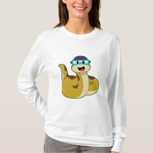 Schlange mit Schwimmbrille T-Shirt