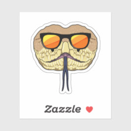 Schlange mit Sonnenbrille Aufkleber