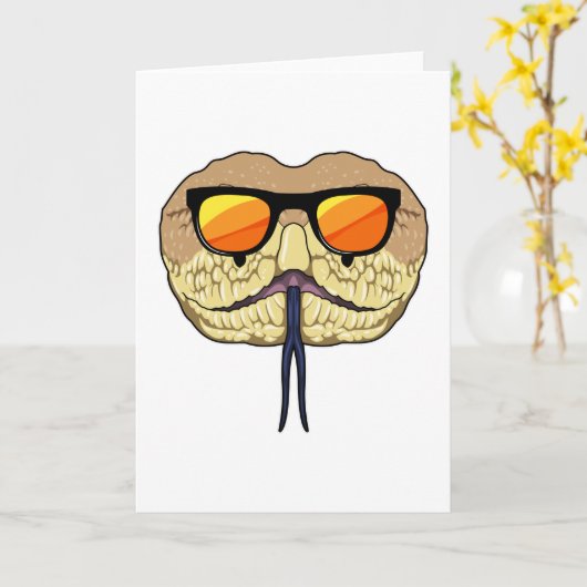 Schlange mit Sonnenbrille Karte (Gelbe Blume)