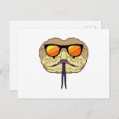 Schlange mit Sonnenbrille Postkarte (Vorne/Hinten)