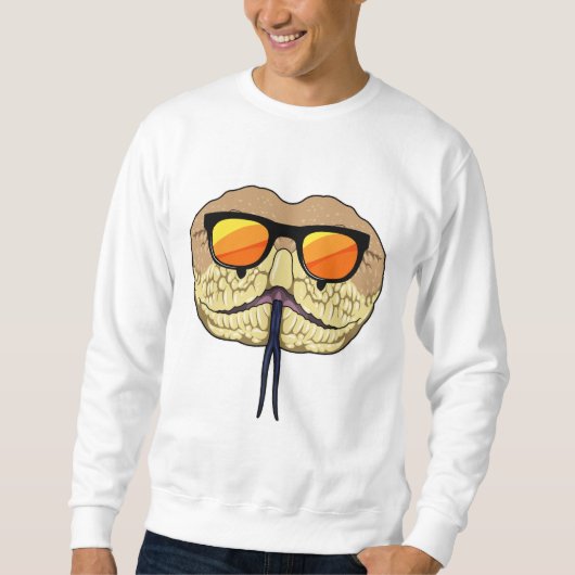 Schlange mit Sonnenbrille Sweatshirt (Vorderseite)