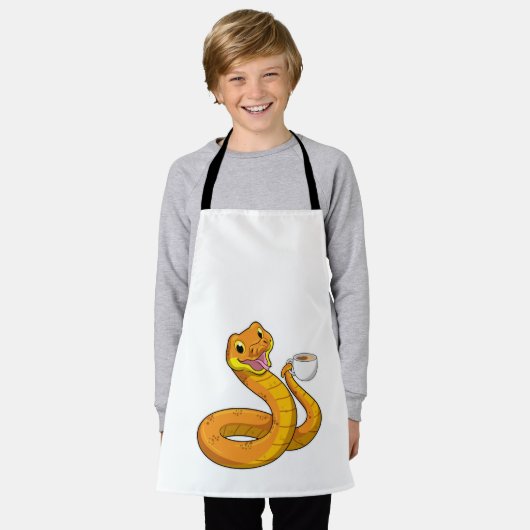 Schlange mit Tasse Kaffee Schürze (Getragen)