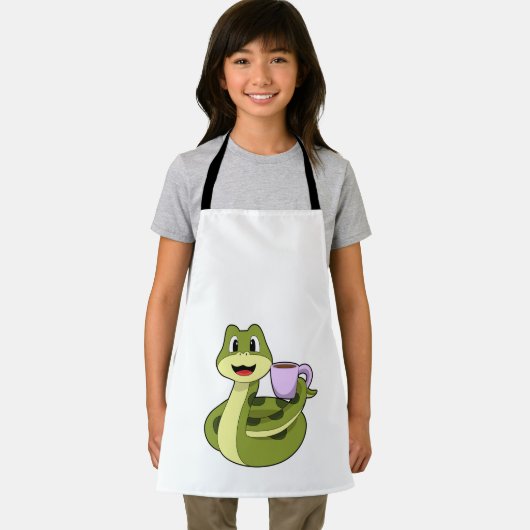 Schlange mit Tasse Kaffee Schürze (Insitu)