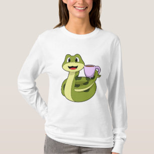 Schlange mit Tasse Kaffee T-Shirt