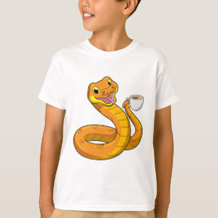 Schlange mit Tasse Kaffee T-Shirt