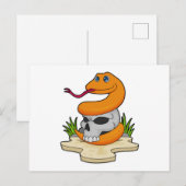 Schlange mit Totenkopf Postkarte (Vorne/Hinten)