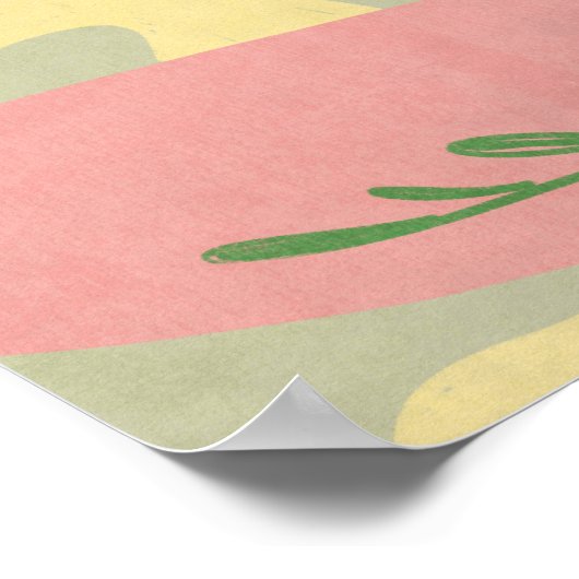 Schlange mit weißen Blume Minimalistisch flaches P Poster (Ecke)