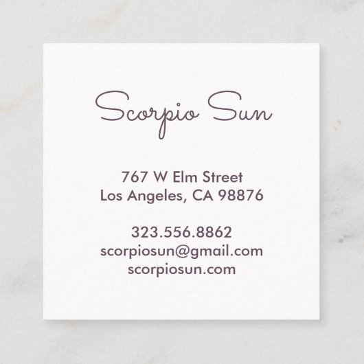 Schlange Pflanze Astrologie Yoga Heialer Tarot Okk Quadratische Visitenkarte (Rückseite)