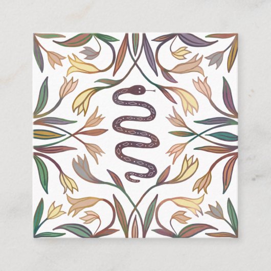Schlange Pflanze Astrologie Yoga Heialer Tarot Okk Quadratische Visitenkarte (Vorderseite)