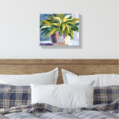 Schlange Pflanze | Gemälde aus gepolsterter Pflanz Leinwanddruck (Insitu (Schlafzimmer))